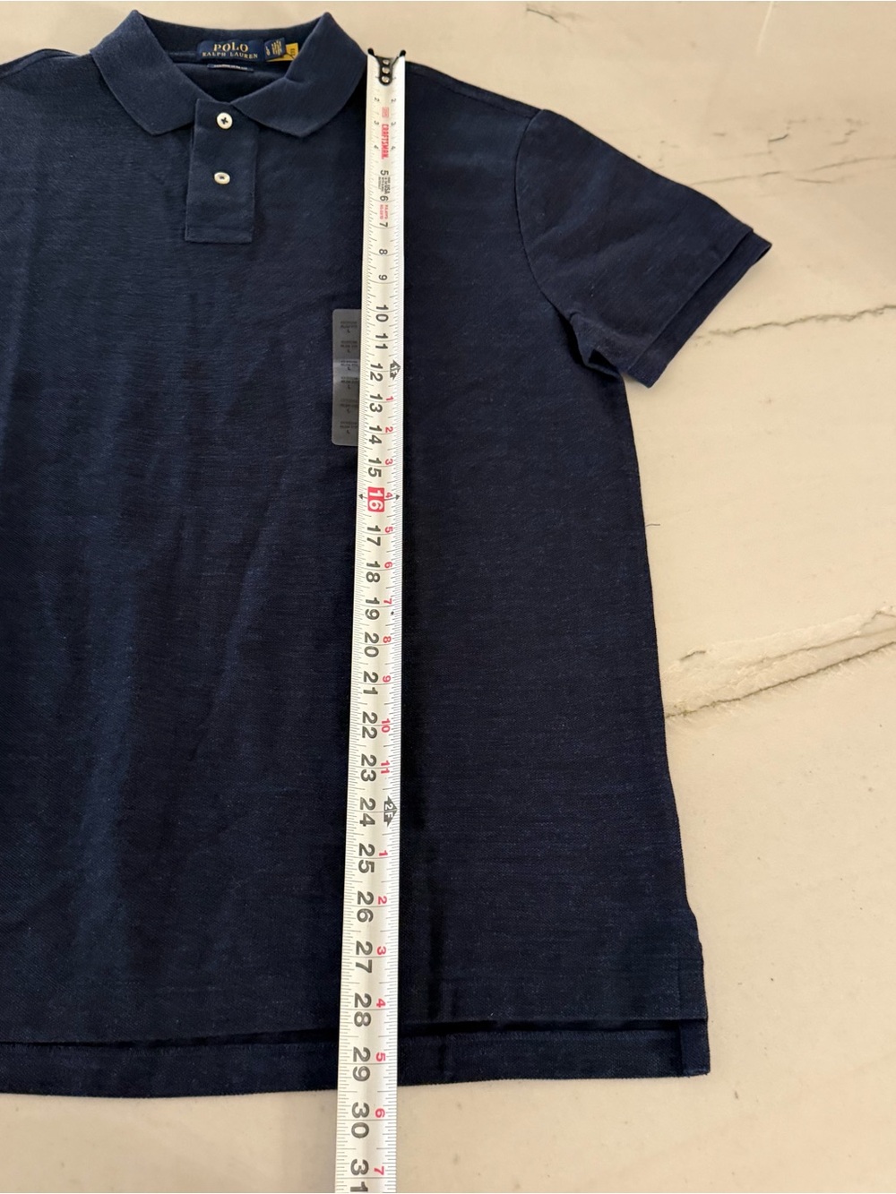 Polo Ralph Lauren Custom Slim Fit Polo Navy L Signature Pony New - Picture 4 of 5